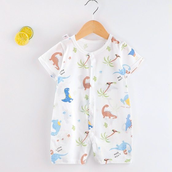 2024 New Baby jumpsuit Newborn Climbing Wear Short-sleeved Thin Ha-ha Clothes Baby's Clothing Baby Wrap Fart Clothes