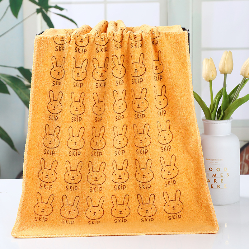 Factory wholesale microfiber 35 x 75 printing face towel rabbit hair dry towel soft thick household towel