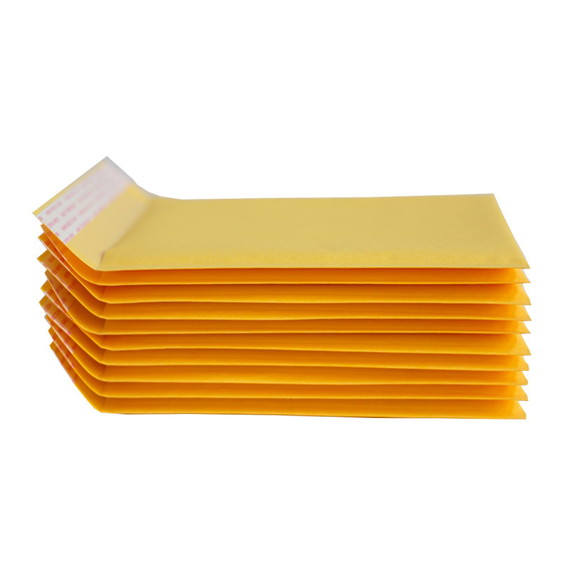 in stock Thickened Yellow Kraft Paper Bubble Bag Shockproof and Pressure-proof Express Bubble Bag Packing Bubble Bag Self-staining Bag
