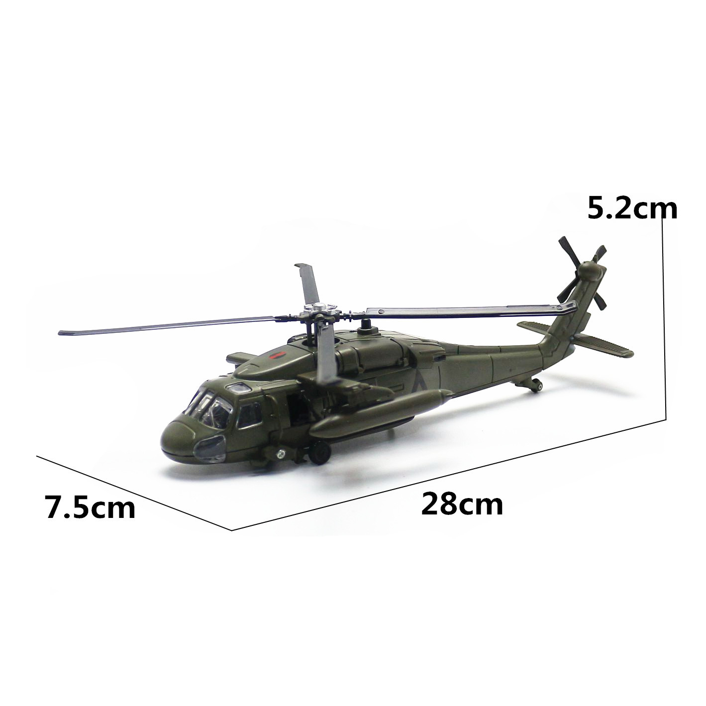 Huayi Alloy Toy Model 1:64 Black Hawk Helicopter Fire Rescue Fighter Aircraft Acousto and Light Gift Box
