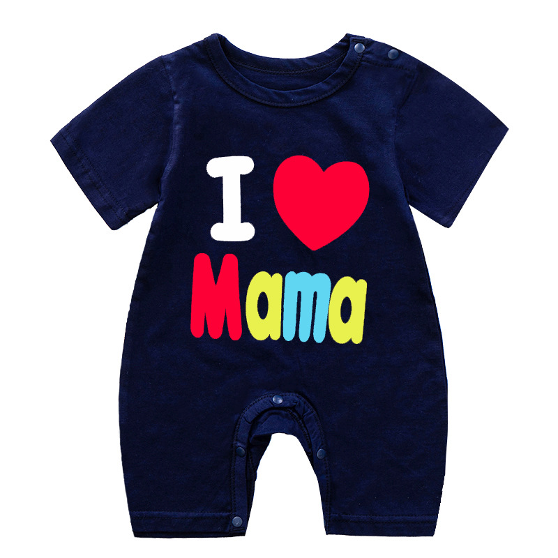 Cross-border Shrimp Skin Explosions Baby's Suit Summer Cotton Cartoon Printed Short-sleeved Climbing Suit for Boys and Girls