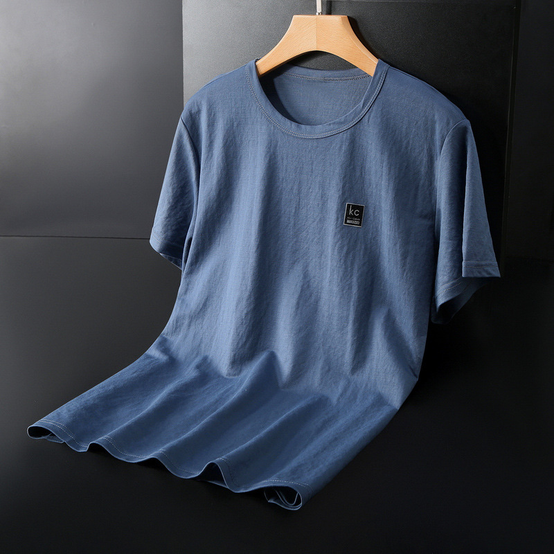 Summer men's plus fat plus tide fat man cotton and linen T-shirt men's loose extra large size Fat Man 300kg half sleeve