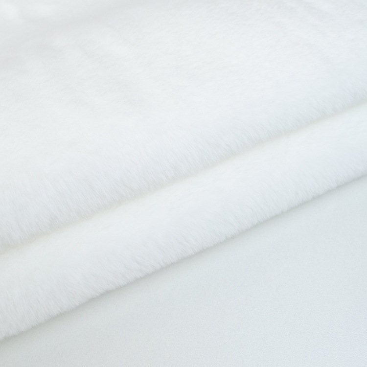 Fabric White Plush Artificial Wool Cut Loop Velvet Rabbit Fur Counter Pad Faux Fox Fur Stall Fake Wool Fabric