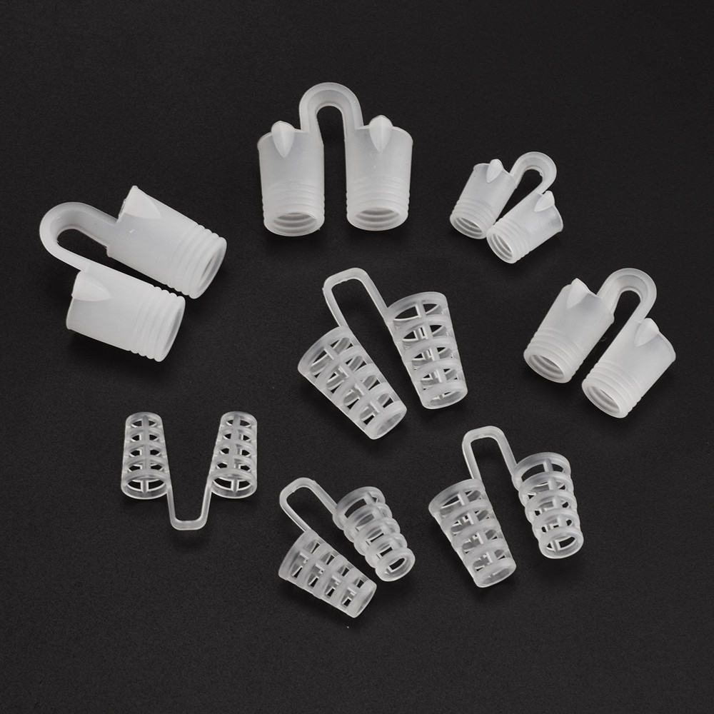 Boxed Sleep Silicone Snore Stop 8-piece Set Snoring Nose Clip Nasal Expander Orthosis Relief