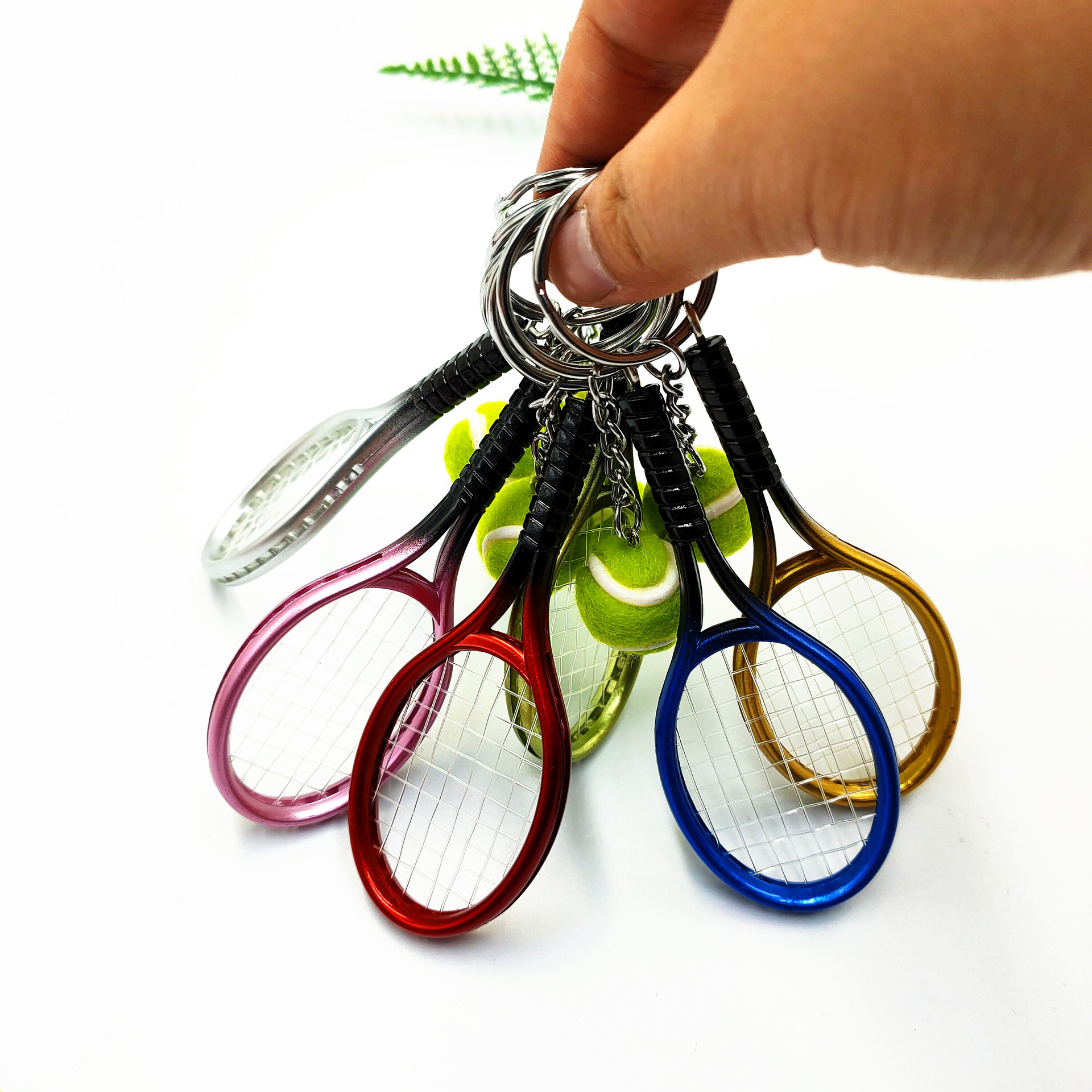 Mini simulation tennis racket case keychain pendant net fan souvenir sports activity gift cross-border