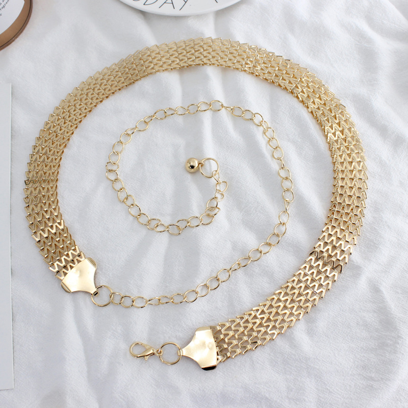 Ladies waist chain fashion Joker decorative dress metal hook adjustment belt accessories hanging bead chain a generation of hair