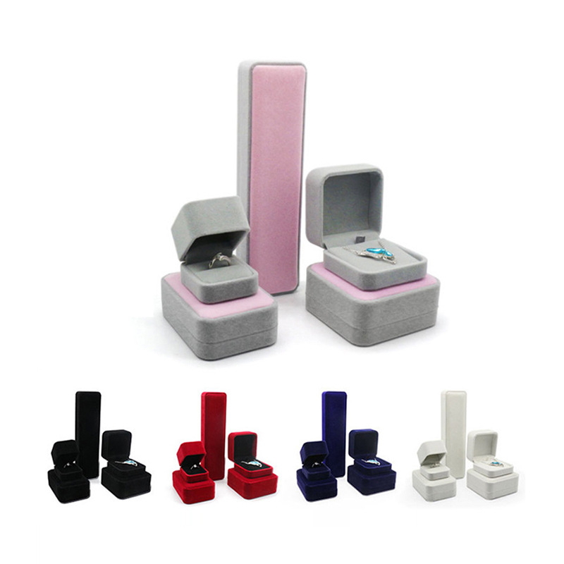 Ins Flannel Ring Box High-end Jewelry Jewelry Box Earrings Pendant Jewelry Packaging Box Necklace Box Bracelet Box