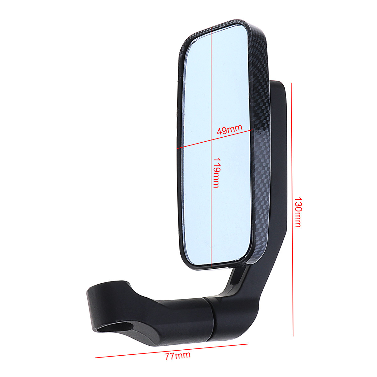 Factory direct supply motorcycle rearview mirror aluminum modified rearview mirror all aluminum blue glass square curved rod