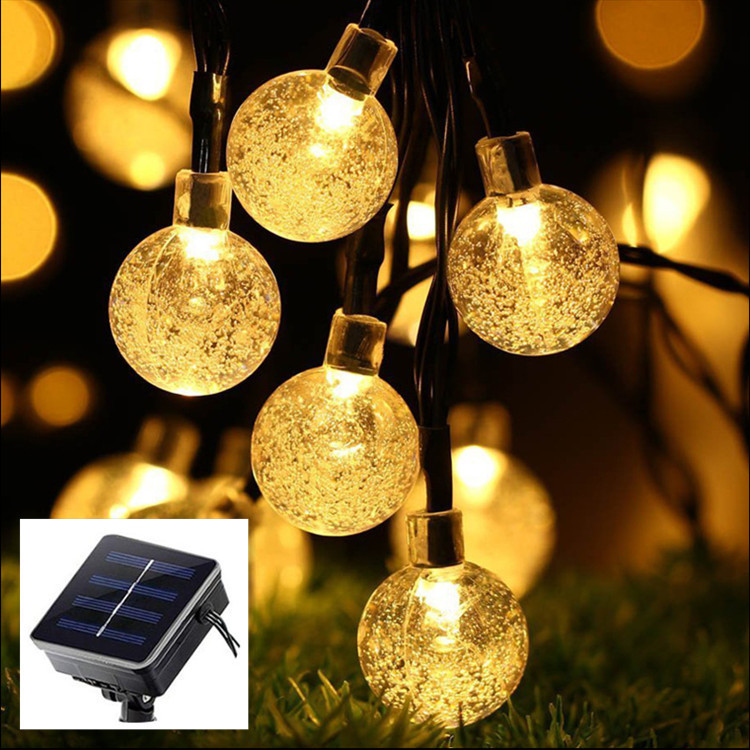 太陽光発電バブルボールラウンド Led ライトクリスマス装飾屋外防水キャンプ雰囲気ライトストリング|undefined