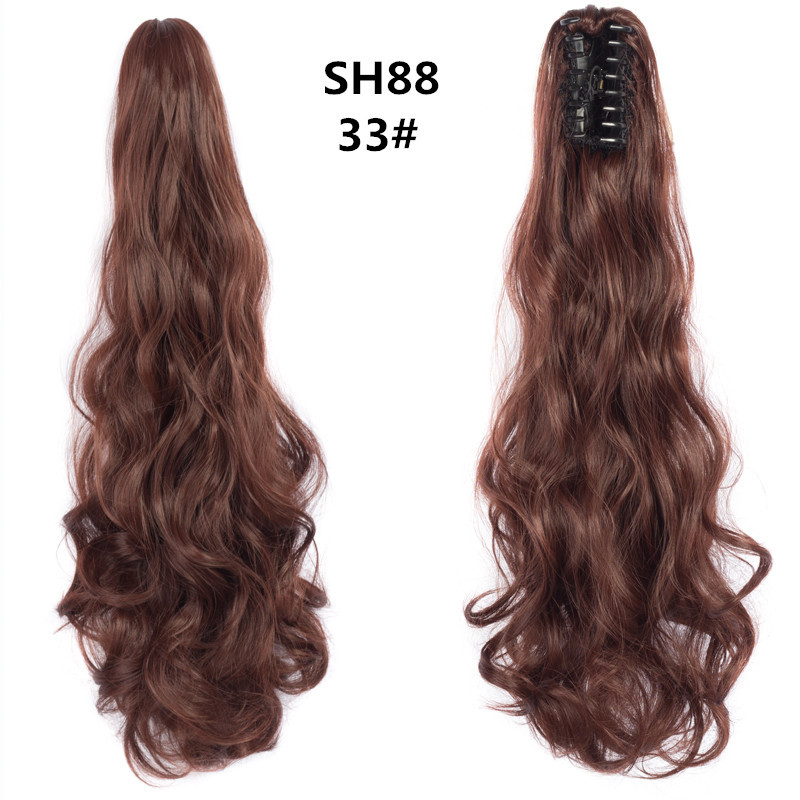 Foreign trade grab clip chemical fiber ponytail women's big wave grab clip long curly hair wig ponytail braid manufacturers wholesale high ponytail