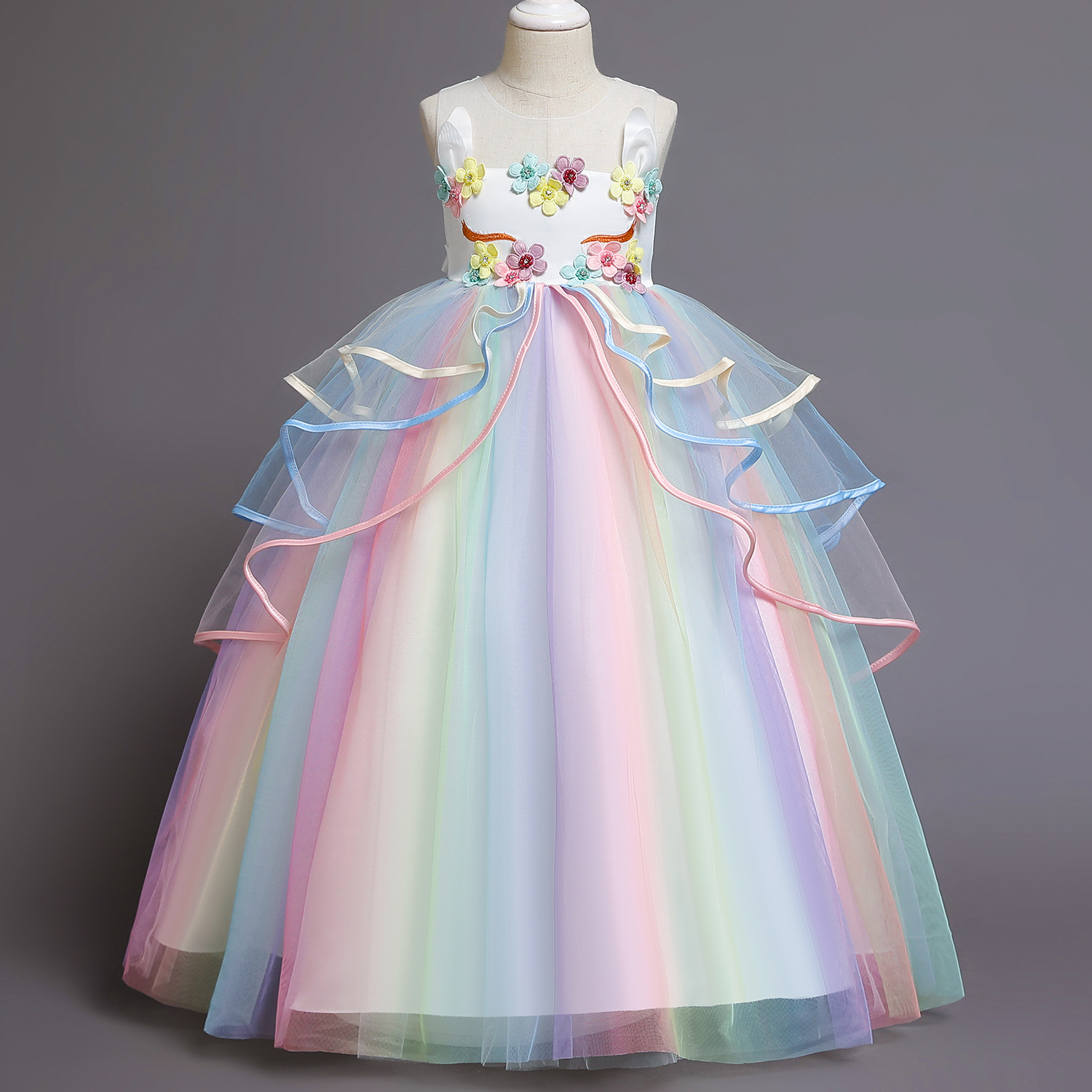 Unicorn long princess skirt children's dress summer children's dress girls dress skirt a generation of hair
