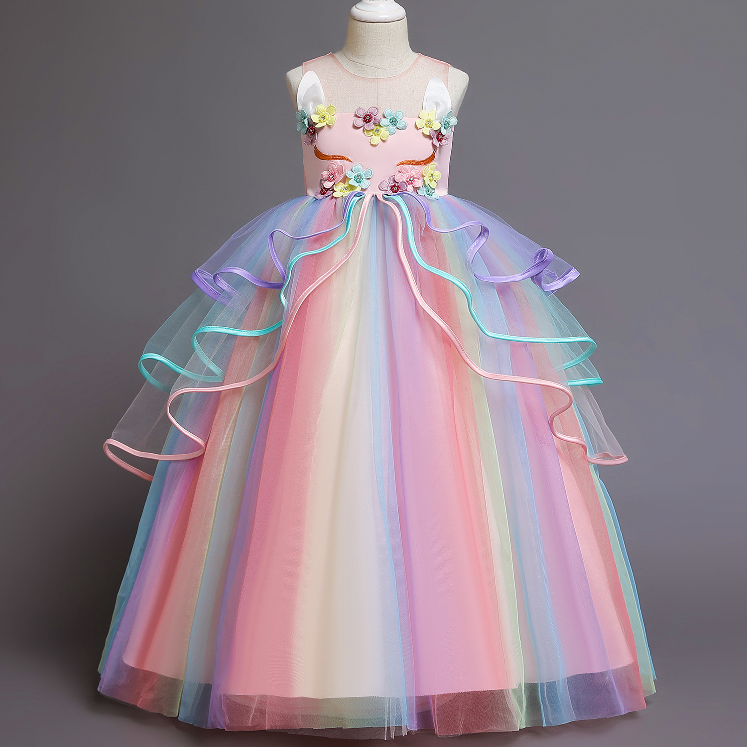 Unicorn long princess skirt children's dress summer children's dress girls dress skirt a generation of hair