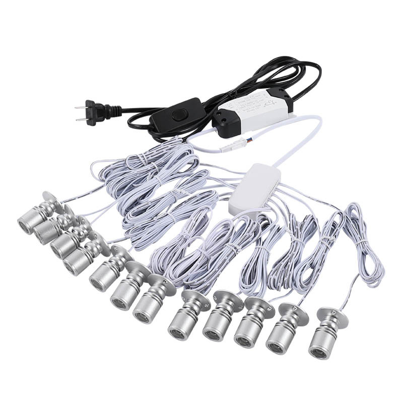 1W Mini Ming-mounted Small Spotlight LED Jewelry Showcase Kitchen Cabinet Display Light One Drag N Tandem Lattice Light Finger Light