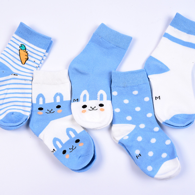 Children's socks spring and autumn girls' cotton socks mid-calf socks Boys student baby cute newborn baby socks short wholesale