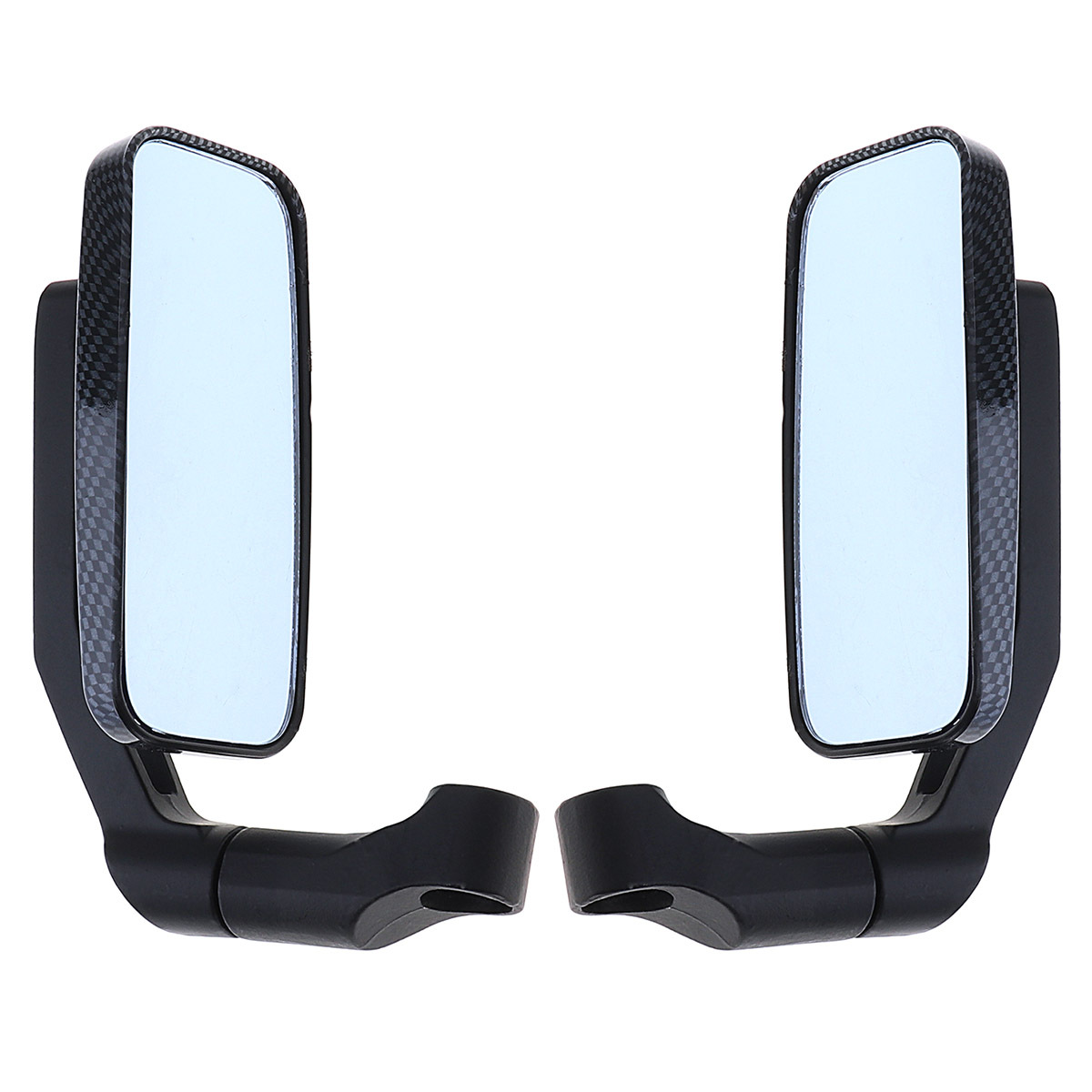 Factory direct supply motorcycle rearview mirror aluminum modified rearview mirror all aluminum blue glass square curved rod