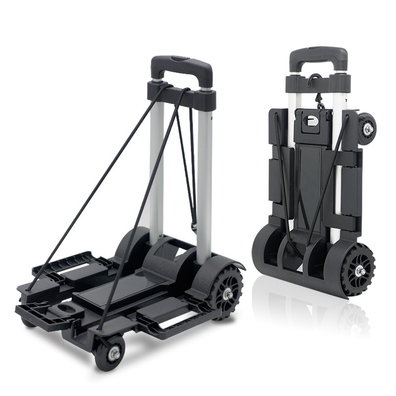 Foldable trolley mini aluminum trolley household trolley portable trolley supermarket shopping luggage trolley wholesale