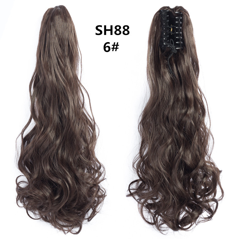 Foreign trade grab clip chemical fiber ponytail women's big wave grab clip long curly hair wig ponytail braid manufacturers wholesale high ponytail