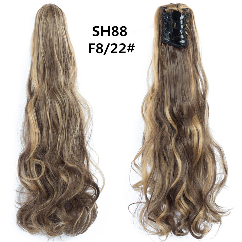 Foreign trade grab clip chemical fiber ponytail women's big wave grab clip long curly hair wig ponytail braid manufacturers wholesale high ponytail