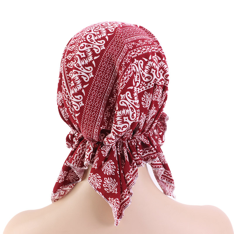 Amazon High Quality Supply Stretch Cloth Triangle Pirate Hat Ethnic Bag Turban Braid Hat TJM-277