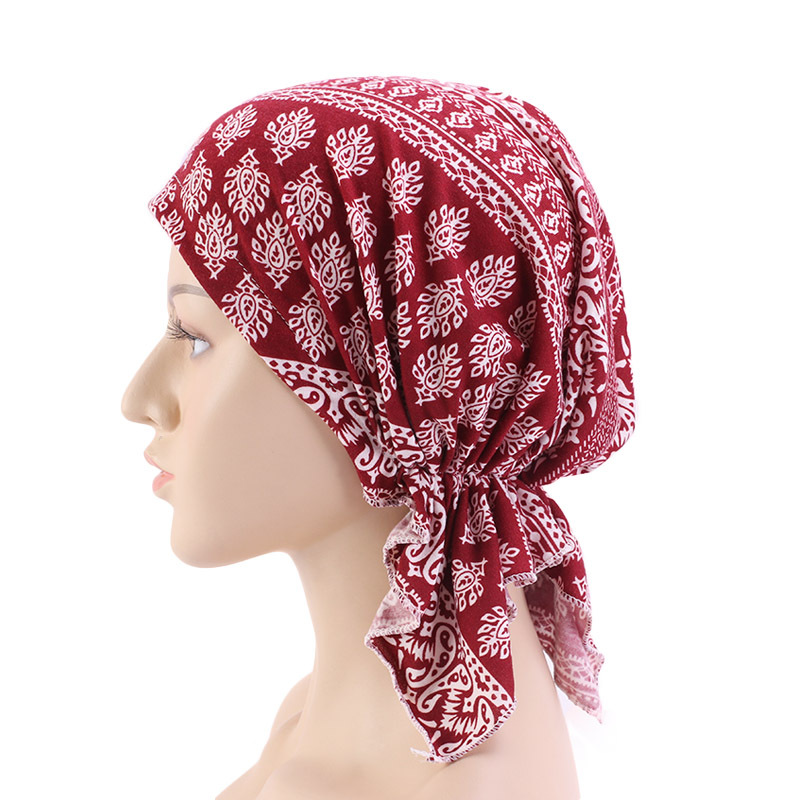 Amazon High Quality Supply Stretch Cloth Triangle Pirate Hat Ethnic Bag Turban Braid Hat TJM-277
