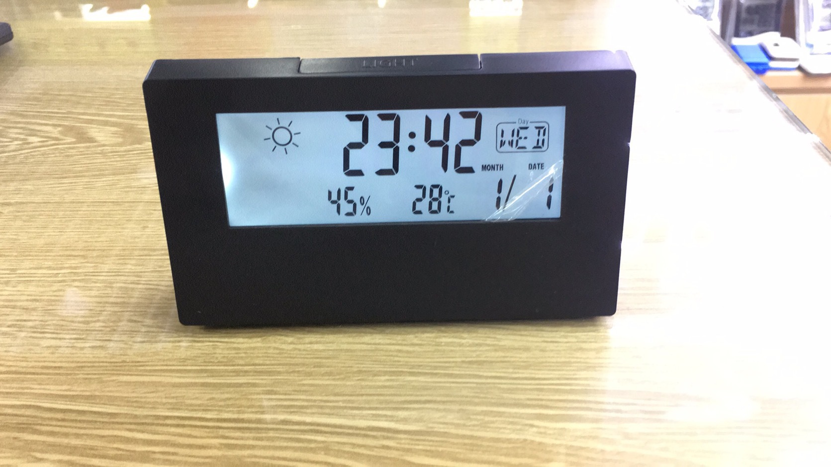 Cross-border LCD clock temperature and humidity meter electronic alarm clock ins transparent weather display children Students small alarm clock