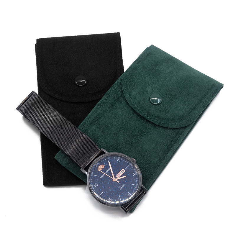 Watch bag snap mechanical watch cover scratch-resistant portable ordinary bead fleece cloth watch bag wholesale in stock