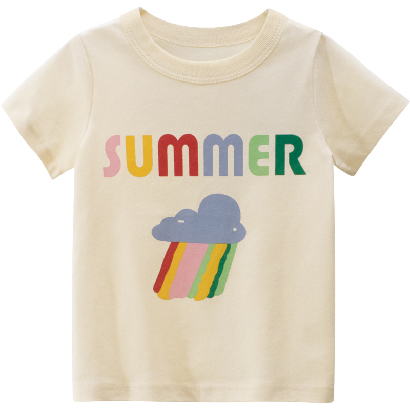 27home brand children's clothing 2024 summer new girls short sleeve T-shirt wholesale baby clothes a generation of hair