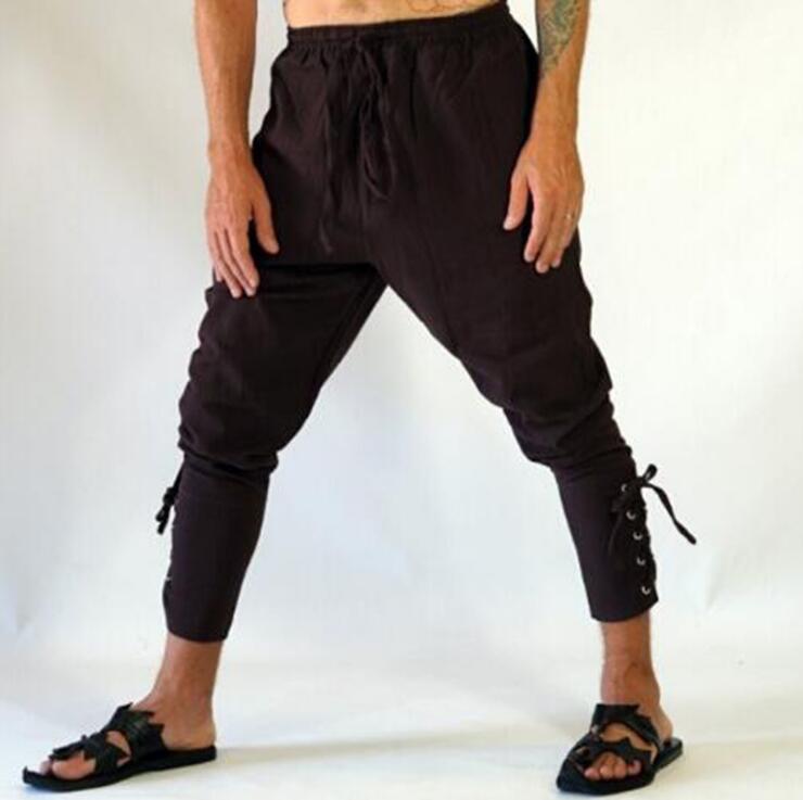 2024 super plus size foreign trade new men's wish Amazon casual pants men's tether pants breathable cotton and linen long