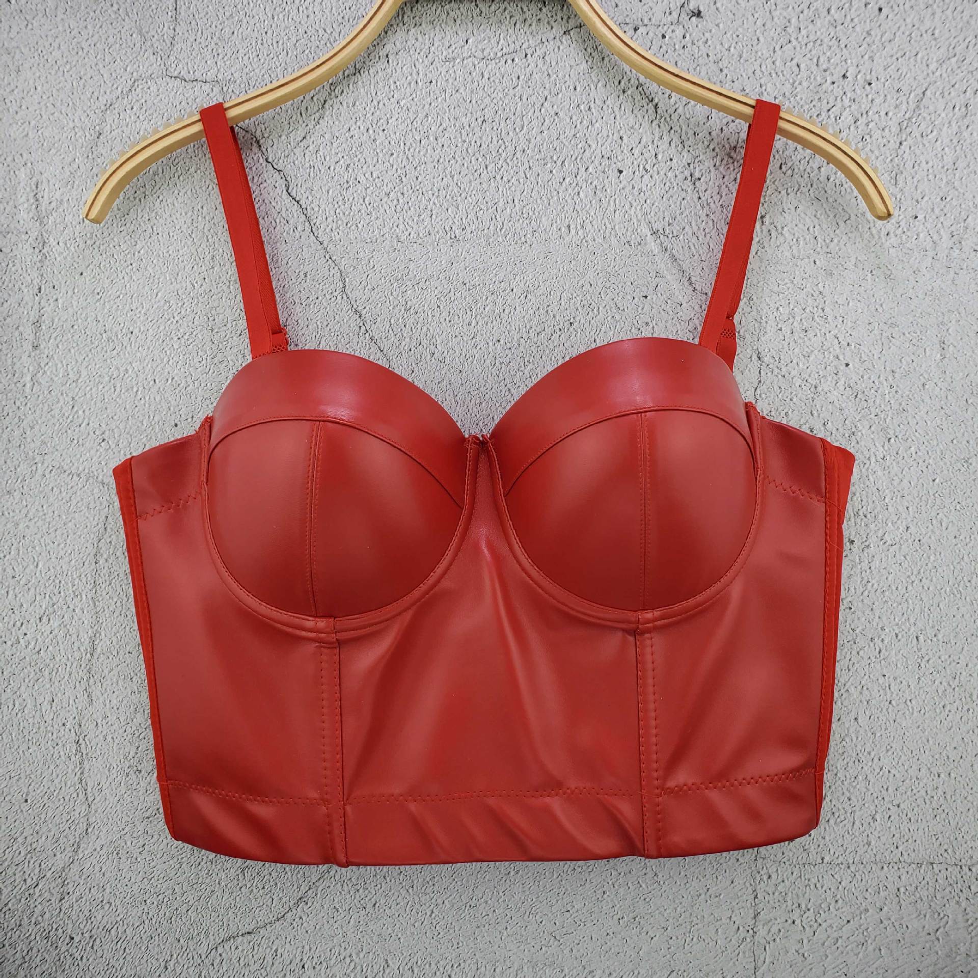Hot Sale Leather Sling Women's Solid Color Summer Stretch Vest All-Match Sexy Korean Style Corset European and American Style Wrapped Chest Vest