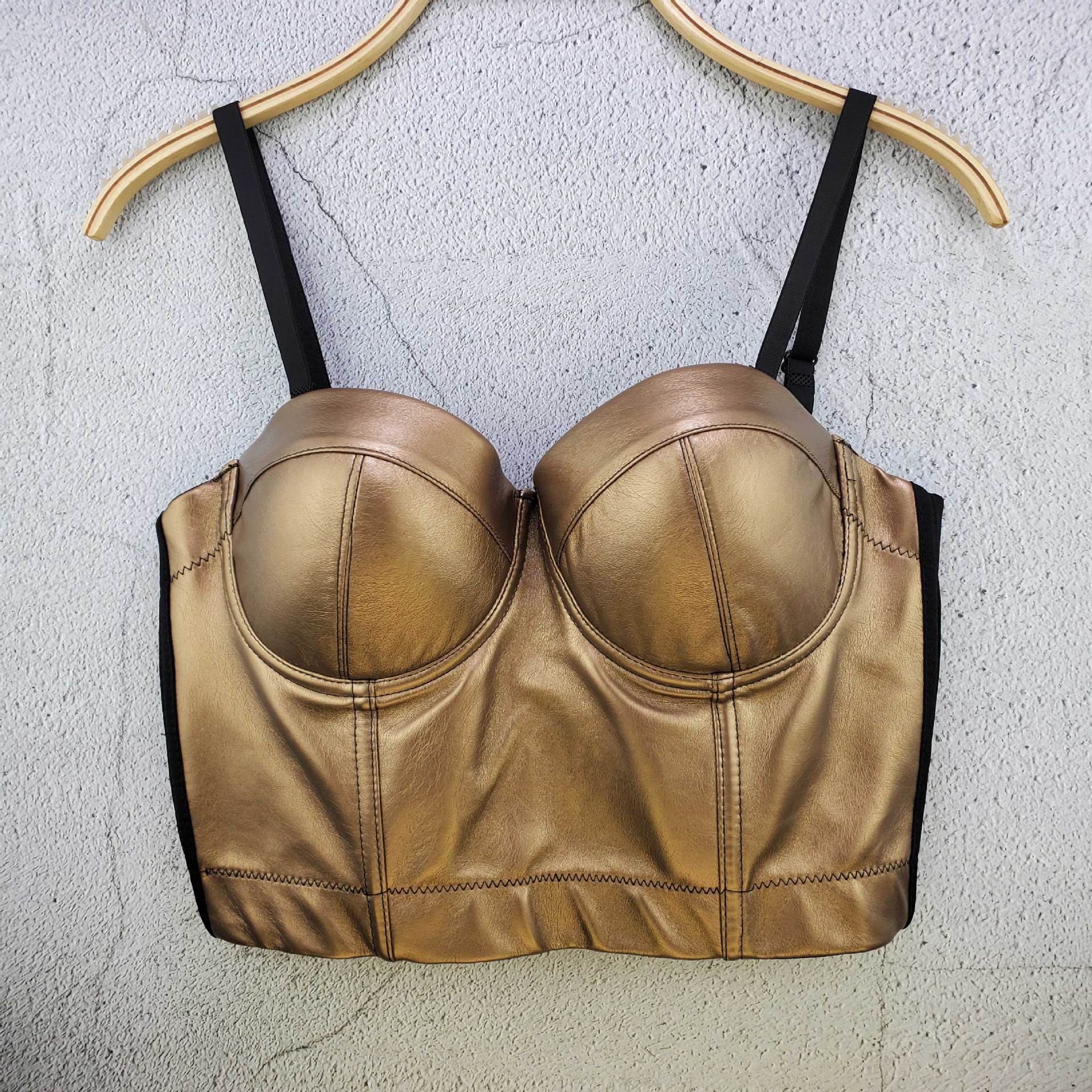 Hot Sale Leather Sling Women's Solid Color Summer Stretch Vest All-Match Sexy Korean Style Corset European and American Style Wrapped Chest Vest