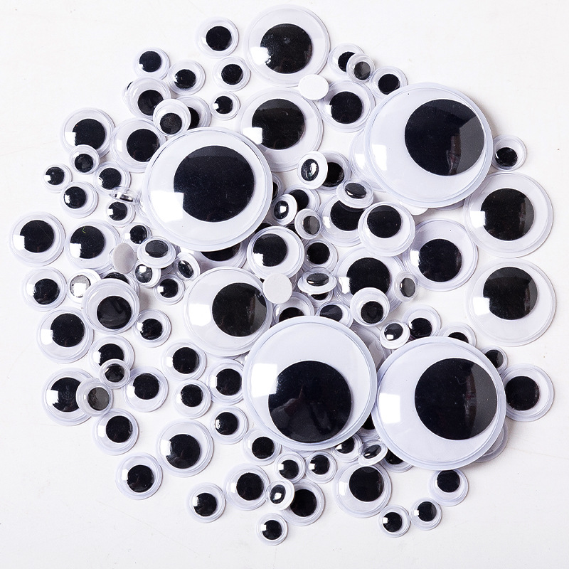 Color movable eye with adhesive eye handmade diy animal eye with eyelash eye patch black and white eye