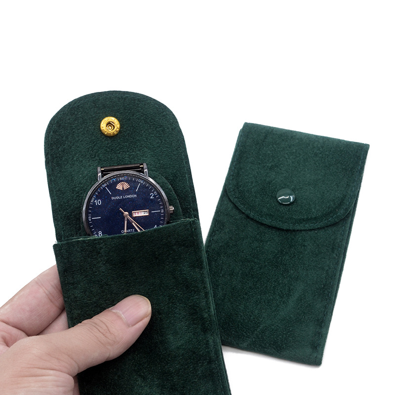Watch bag snap mechanical watch cover scratch-resistant portable ordinary bead fleece cloth watch bag wholesale in stock