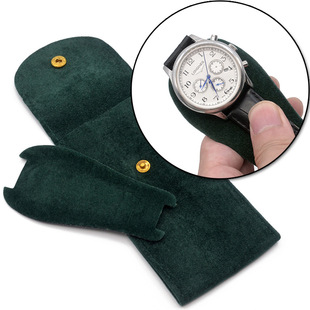 High quality special bead fleece snap watch bag mechanical watch case scratch-resistant portable thick double-sided watch cloth bag