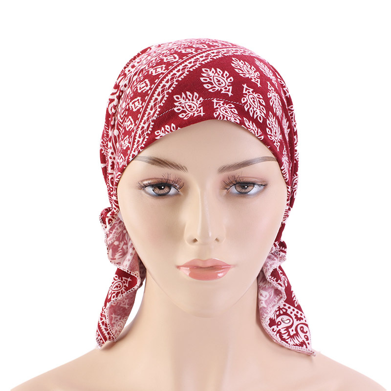 Amazon High Quality Supply Stretch Cloth Triangle Pirate Hat Ethnic Bag Turban Braid Hat TJM-277