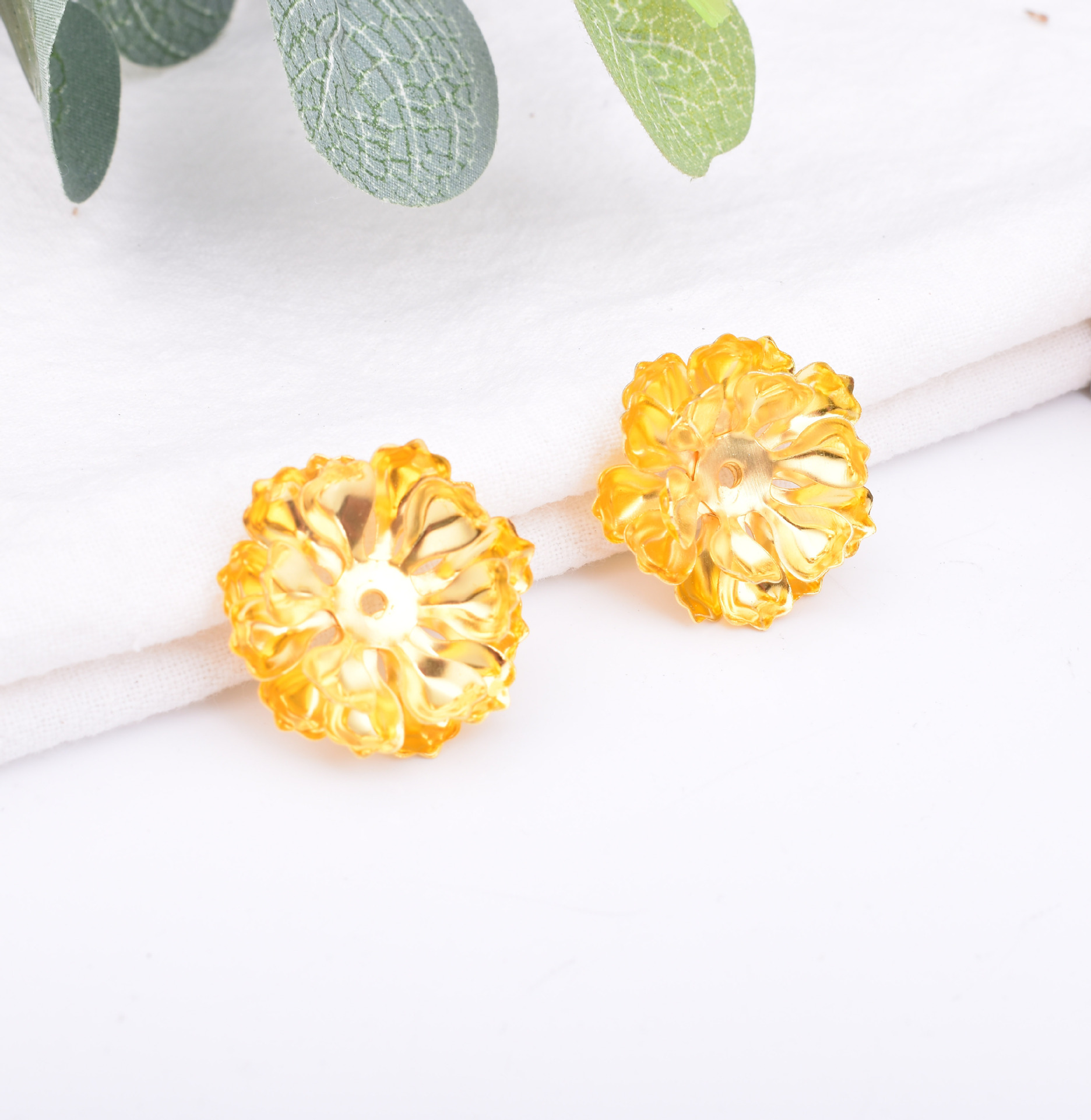 diy Antique Accessories Fan Accessories Lotus Combination Metal Flower Piece Flower Branch Accessories Hairpin Material Gold