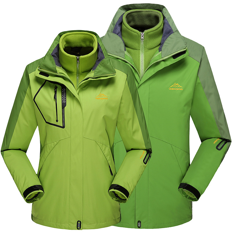Outdoor autumn and winter jacket men's two-piece suit Four Seasons women's three-in-one fleece-lined thickened fashion brand mountaineering suit men