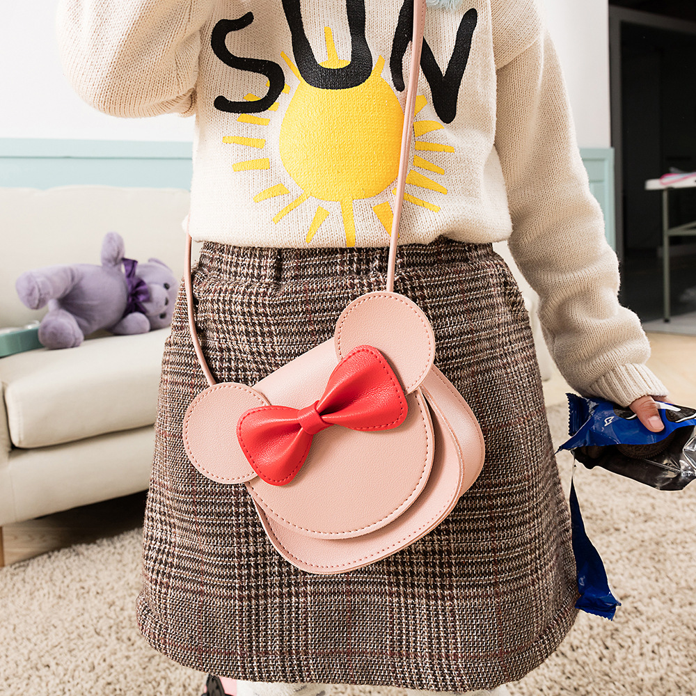 Factory wholesale Korean ins style children's cute bow small bag girls mini creative cartoon messenger bag