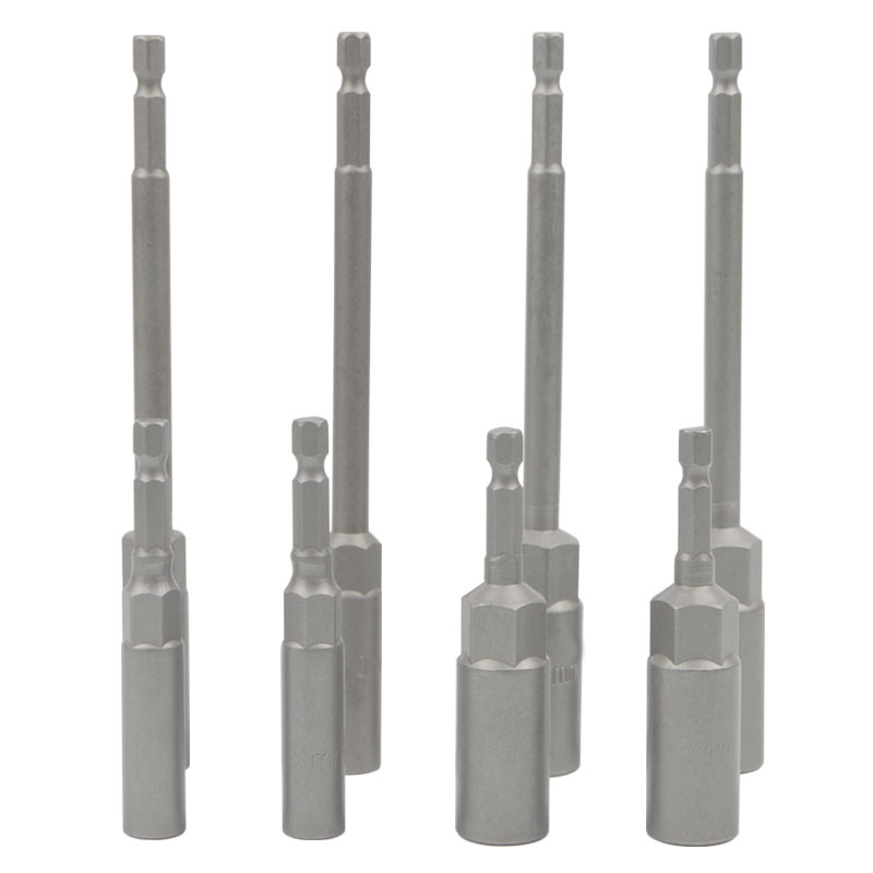 Deepen hexagon socket magnetic wind batch wind gun head with hand electric drill self-drilling screw 100mm lengthened socket