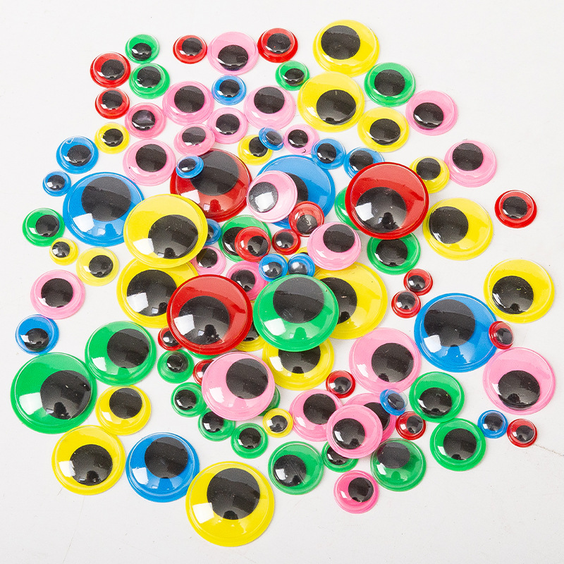Color movable eye with adhesive eye handmade diy animal eye with eyelash eye patch black and white eye