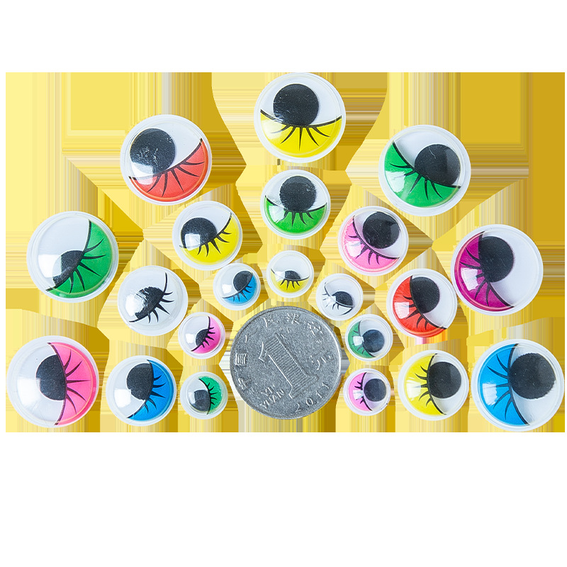 Color movable eye with adhesive eye handmade diy animal eye with eyelash eye patch black and white eye