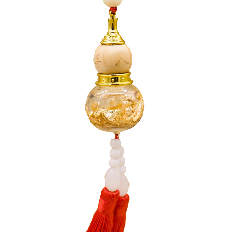 Car accessories pendant gold foil gourd pendant car accessories car interior rearview mirror pendant decorations wooden gourd wholesale