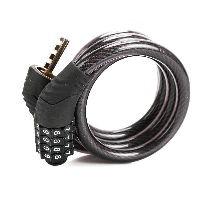 Mountain bike four-digit combination lock bicycle lock wire chain lock riding equipment accessories smooth car industry