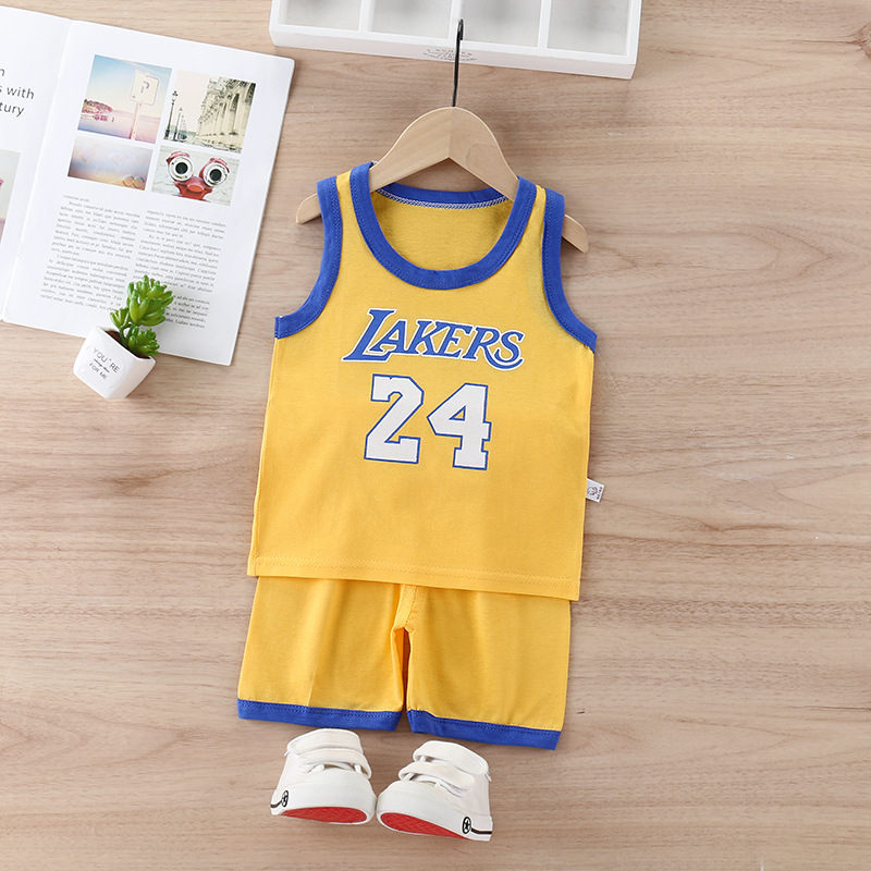 Summer Children's Vest Set Cotton Summer New Arrival Sleeveless Shorts Two-Piece Casual Small and Medium-Sized Boys and Girls Set