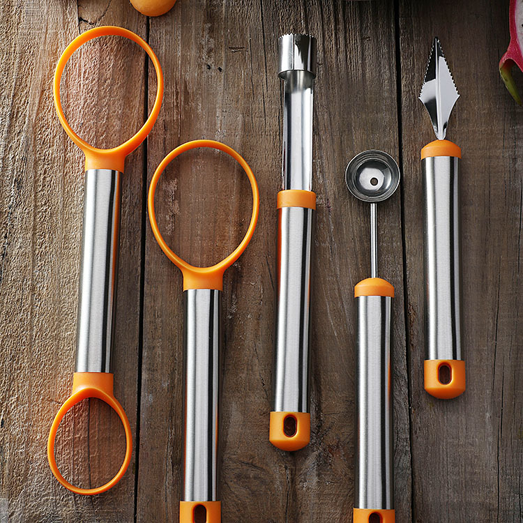 Stainless steel fruit ball digger to pulp platter tool divider carving knife watermelon spoon apple household corer