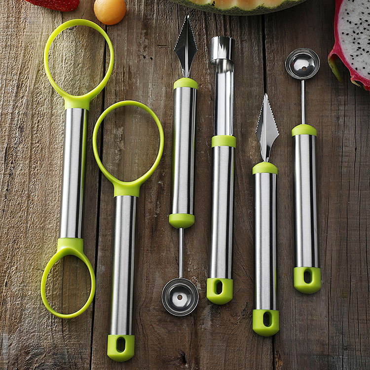 Stainless steel fruit ball digger to pulp platter tool divider carving knife watermelon spoon apple household corer