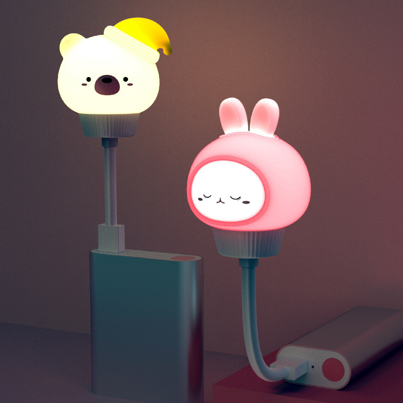 New Year Nightlight New USB Rabbit kitten Children's Room Dormitory Feeding Gift Original Remote Control Nightlight