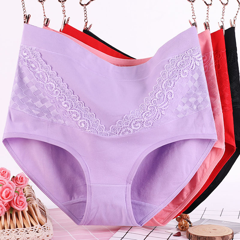 910 Chubby Mother's Underwear High Waist Cotton All Cotton Middle-aged Women's Pants Oversize Plus Large Size Shorts