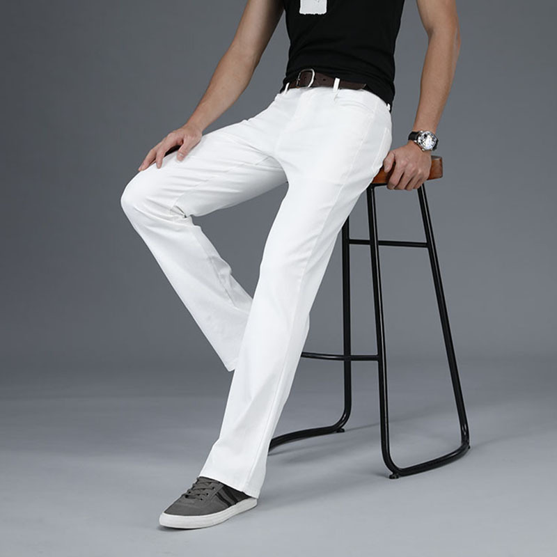 Amazon AliExpress LAZADA foreign trade Men's micro horn Denim casual pants men's Denim straight pants