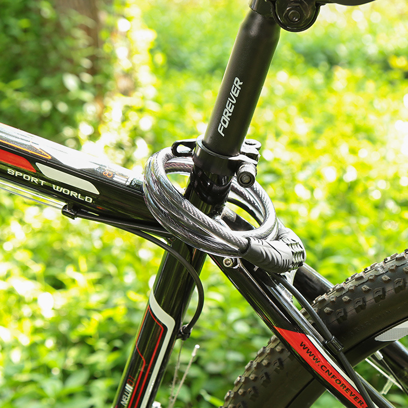 Mountain bike four-digit combination lock bicycle lock wire chain lock riding equipment accessories smooth car industry