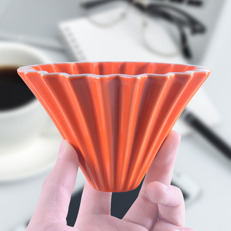 Ceramic origami filter cup hand coffee filter cup V60 funnel drip cake cup resin cup holder Amazon